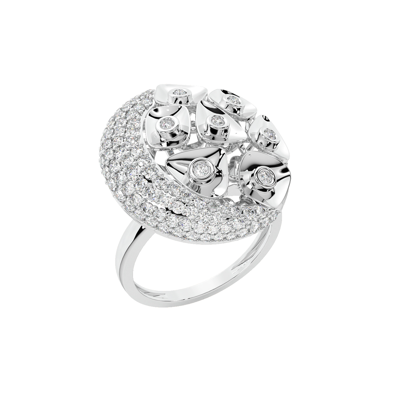 Ovary Design Diamond Ring